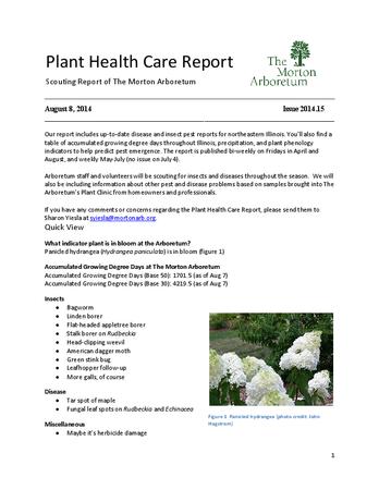 Plant Health Care Report, Issue 2014.15