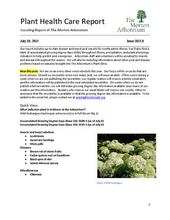 Plant Health Care Report, Issue 2015.8