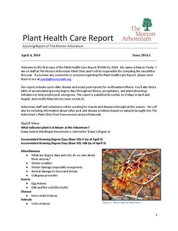 Plant Health Care Report, Issue 2014.1