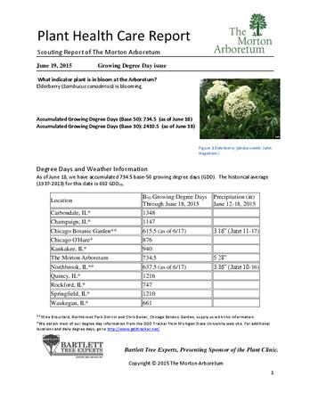 Plant Health Care Report: 2015, June 19 Growing Degree Day issue
