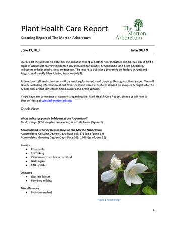 Plant Health Care Report, Issue 2014.9