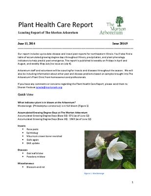 Plant Health Care Report, Issue 2014.9
