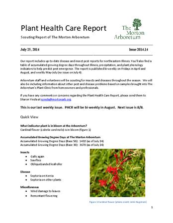 Plant Health Care Report, Issue 2014.14