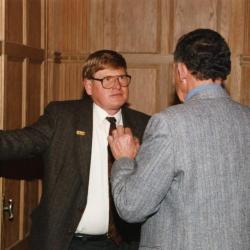 George Ware Retirement Party in Founders Room - Tom Green chatting