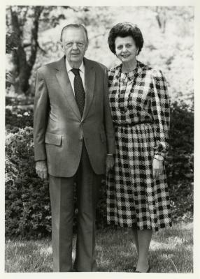Illinois Governor William G. Stratton and Mrs. Stratton during visit to The Morton Arboretum