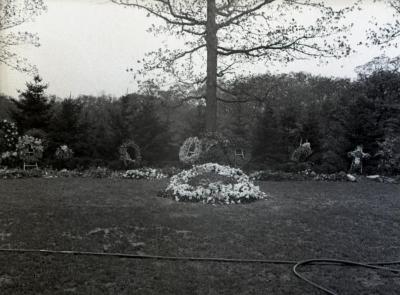 Joy Morton burial plot with hose on ground