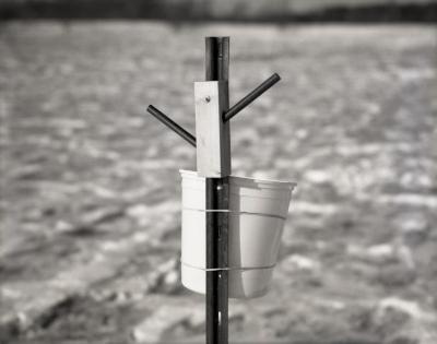 Close-up view of experimental pollutant collection equipment near Puffer Lake