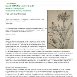 March 2014: For Love of Insects