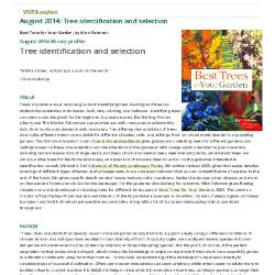 August 2014: Tree identification and selection