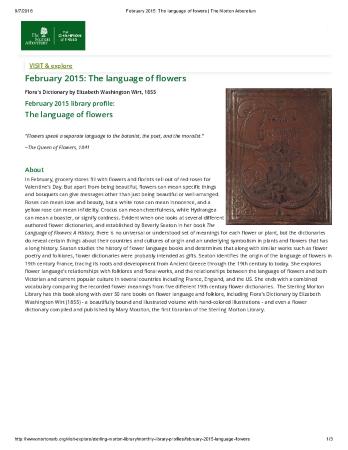 February 2015: The Language of Flowers