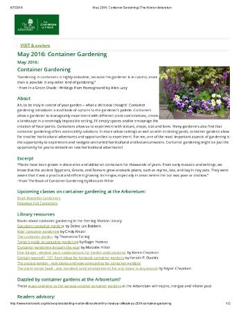 May 2016: Container Gardening