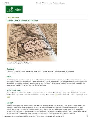 March 2017: Armchair Travel