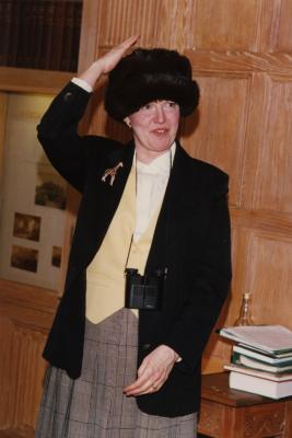 George Ware Retirement Party in Founders Room - fur hat - Nancy Stieber