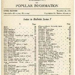 Bulletin of Popular Information V. 07 No. 13 Index
