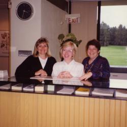 Visitor Center Staff at Visitor Center desk - (L to R): Linda Miller, Jean Leidinger, Linda Sanford