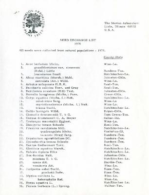 Seed Exchange List 1976