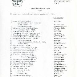 Seed Exchange List 1976