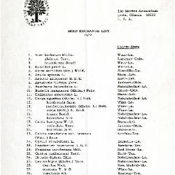 Seed Exchange List 1972