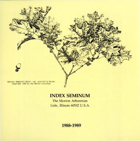 Index Seminum 1988- 1989