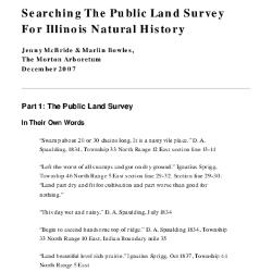 Searching The Public Land Survey For Illinois Natural History
