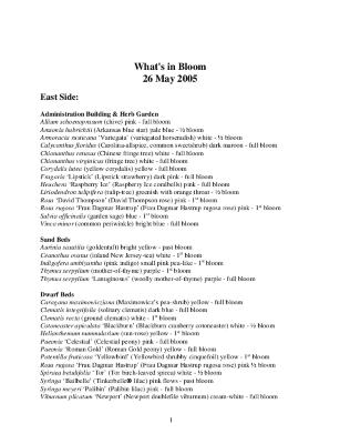 What's in Bloom: May 26, 2005