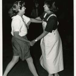 Volunteer Night - Nancy Hart (right) and Linda Wetstein dancing
