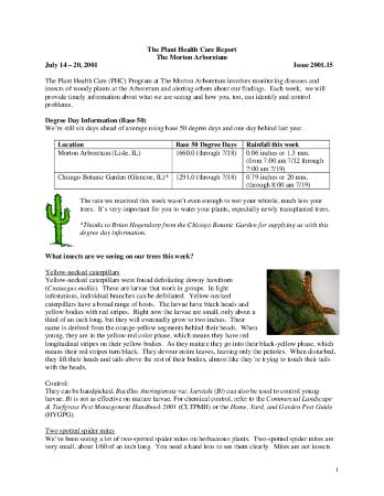 Plant Health Care Report: Issue 2001.15