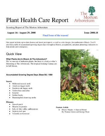 Plant Health Care Report: Issue 2008.18