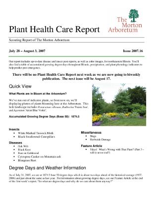 Plant Health Care Report: Issue 2007.16