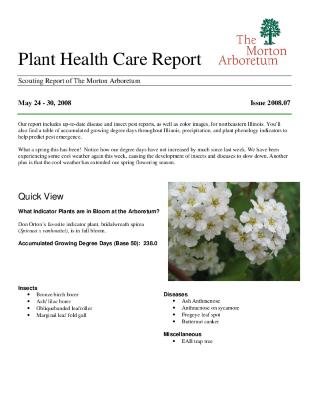 Plant Health Care Report: Issue 2008.07