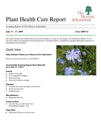 Plant Health Care Report: Issue 2009.14