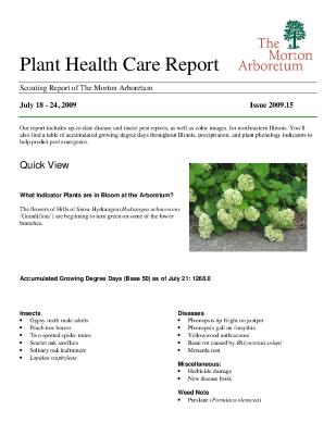 Plant Health Care Report: Issue 2009.15