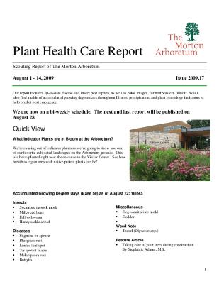 Plant Health Care Report: Issue 2009.17