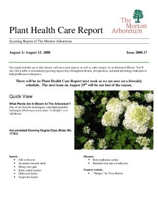 Plant Health Care Report: Issue 2008.17