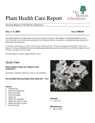 Plant Health Care Report: Issue 2008.04
