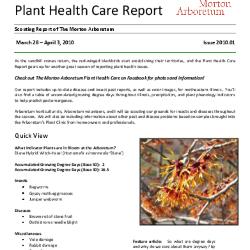Plant Health Care Report: Issue 2010.01