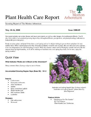 Plant Health Care Report: Issue 2008.05