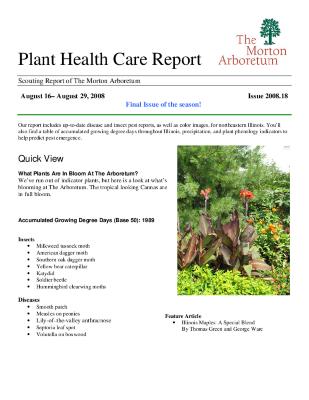 Plant Health Care Report: Issue 2008.18