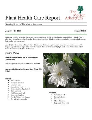 Plant Health Care Report: Issue 2008.10