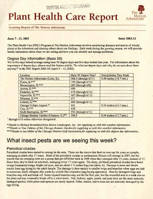 Plant Health Care Report: Issue 2003.11