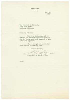 1936/12/15: A. J. Lepine to Marshall Johnson