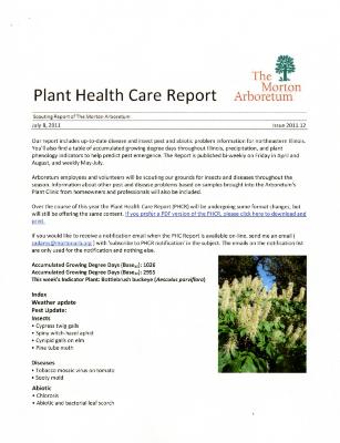 Plant Health Care Report: Issue 2011.12
