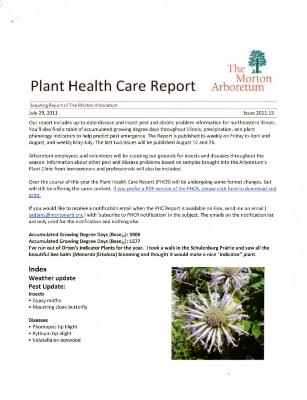 Plant Health Care Report: Issue 2011.15