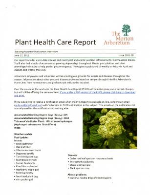 Plant Health Care Report: Issue 2011.09