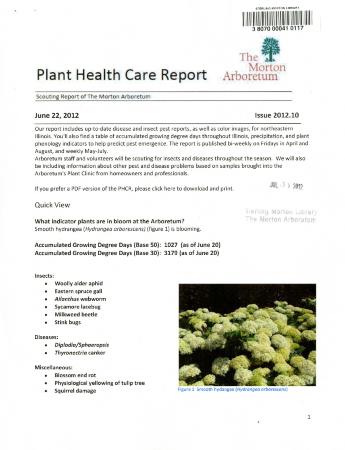Plant Health Care Report: Issue 2012.10