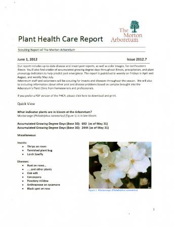 Plant Health Care Report: Issue 2012.7