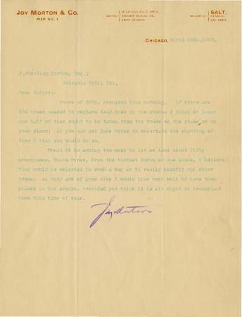 1899/04/28: Joy Morton to J. Sterling Morton