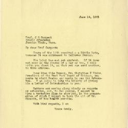 1921/06/14:  Joy Morton to C. S. Sargent