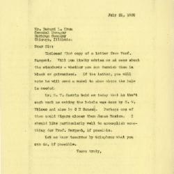 1921/07/21: Joy Morton to Howard L. Krum