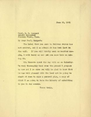 1921/06/20: Joy Morton to C. S. Sargent